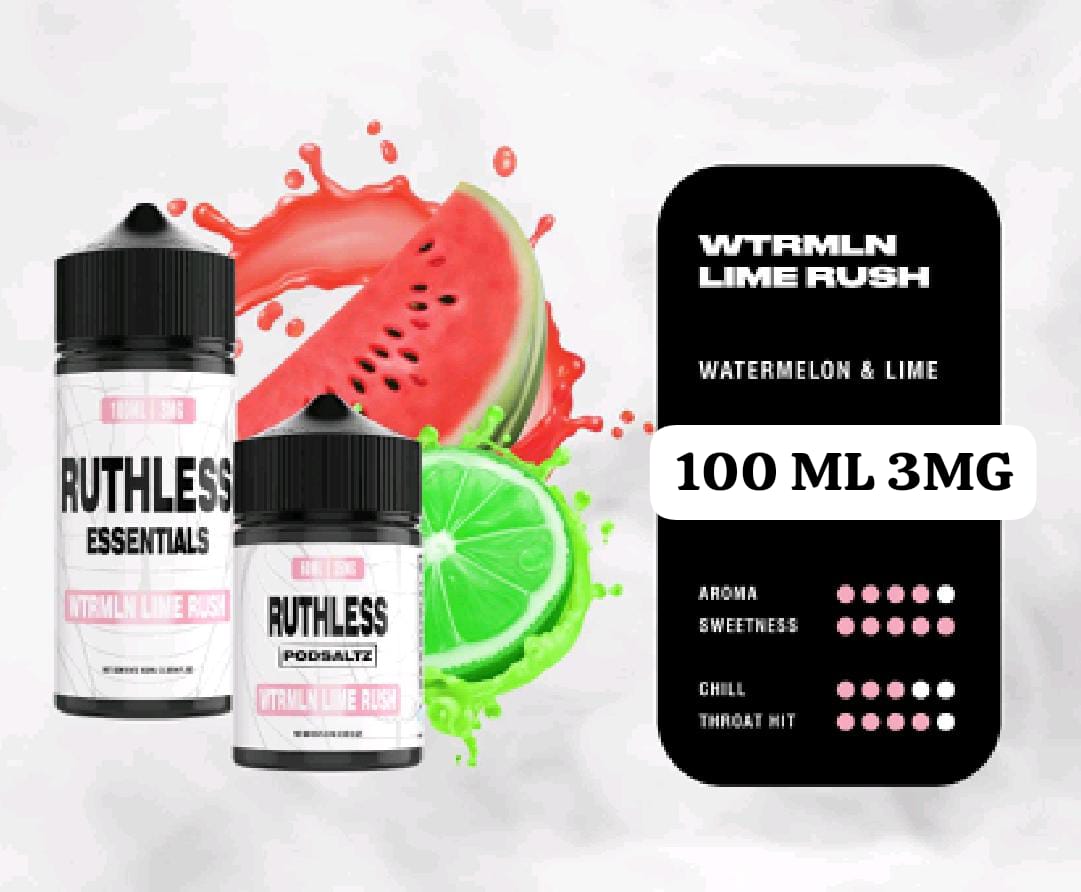 Ruthless 120 ml Freebase e‑Liquids 3 mg and 6 mg