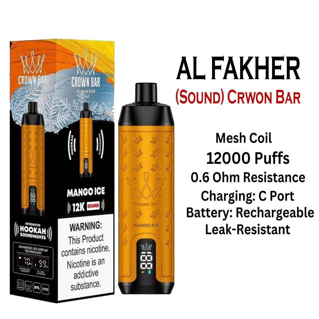 Al Fakher Crown Bar Sounds 12000 Puffs Disposable Vape Mango Ice Flavor