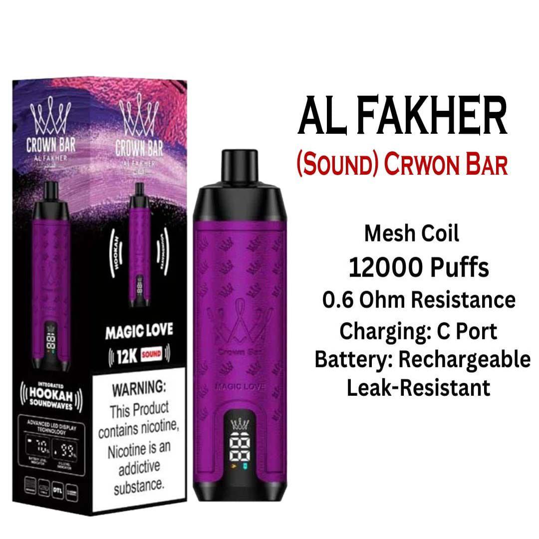 Al Fakher Crown Bar Sounds 12000 Puffs Disposable Vape Mango Love Flavor