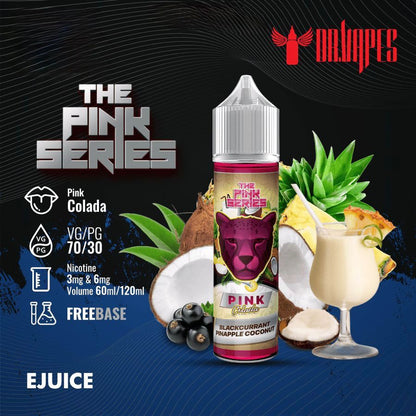 Dr Vapes 60ml & 120ml Panther Series e-liquid bottle Blackcurrant Pineapple Coconut flavor