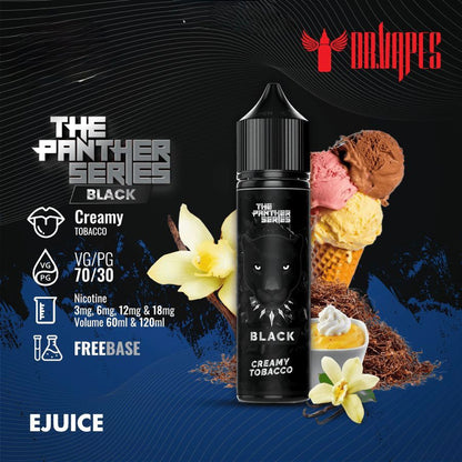 Dr Vapes 60ml & 120ml Panther Series e-liquid bottle Creamy Tobacco flavor
