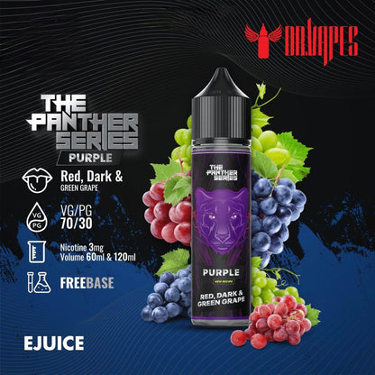 Dr Vapes 60ml & 120ml Panther Series e-liquid bottle Red, Dark Green Grape flavor 