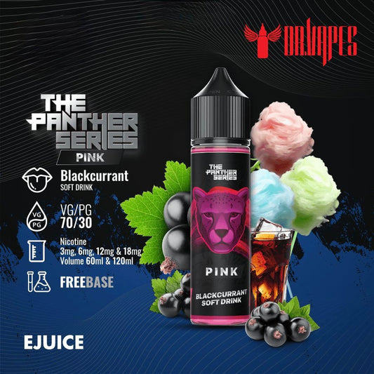 Dr Vapes 60ml & 120ml Panther Series e-liquid bottle blackcurrants soft drink flavor