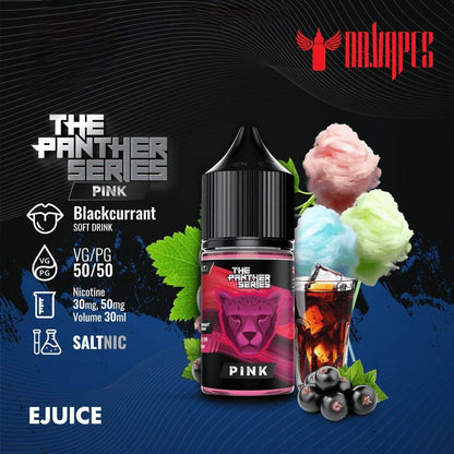 Dr Vapes Panther Series 30ml Salt Nic 30mg & 50mg Blackcurrant Soft Drink flavor bottle