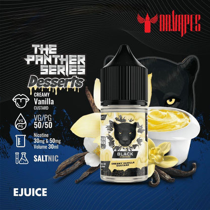Dr Vapes Panther Series 30ml Salt Nic 30mg & 50mg Creamy Vanilla Custard flavor bottle