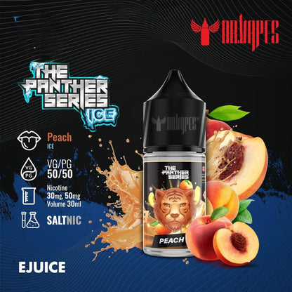 Dr Vapes Panther Series 30ml Salt Nic 30mg & 50mg Peach Ice flavor bottle