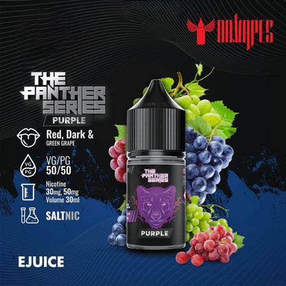 Dr Vapes Panther Series 30ml Salt Nic 30mg & 50mg Red, Dark & Green Grape flavor bottle