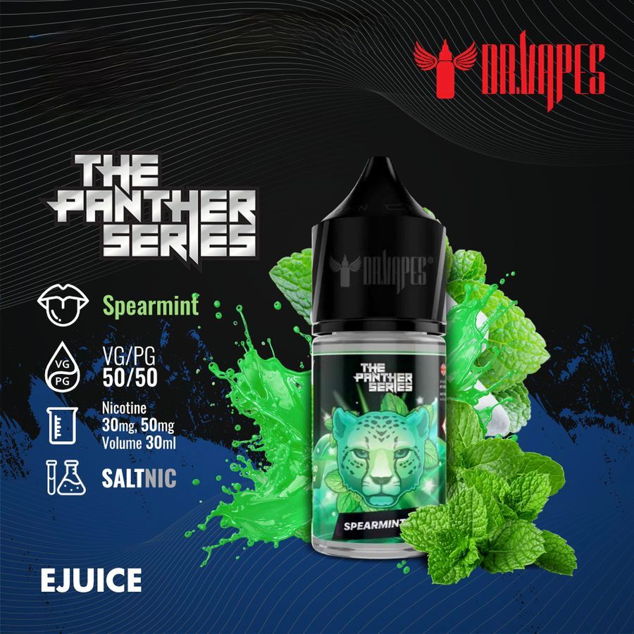 Dr Vapes Panther Series 30ml Salt Nic 30mg & 50mg Spearmint flavor bottle