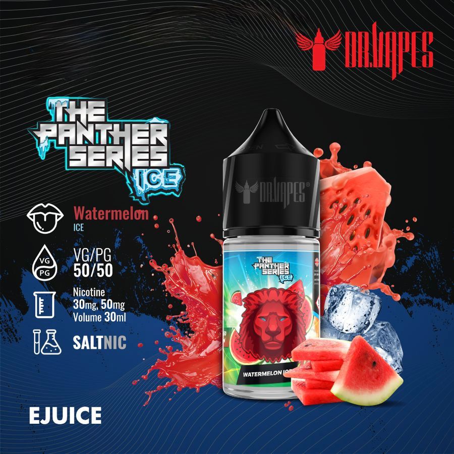 Dr Vapes Panther Series 30ml Salt Nic 30mg & 50mg Watermelon Ice flavor bottle