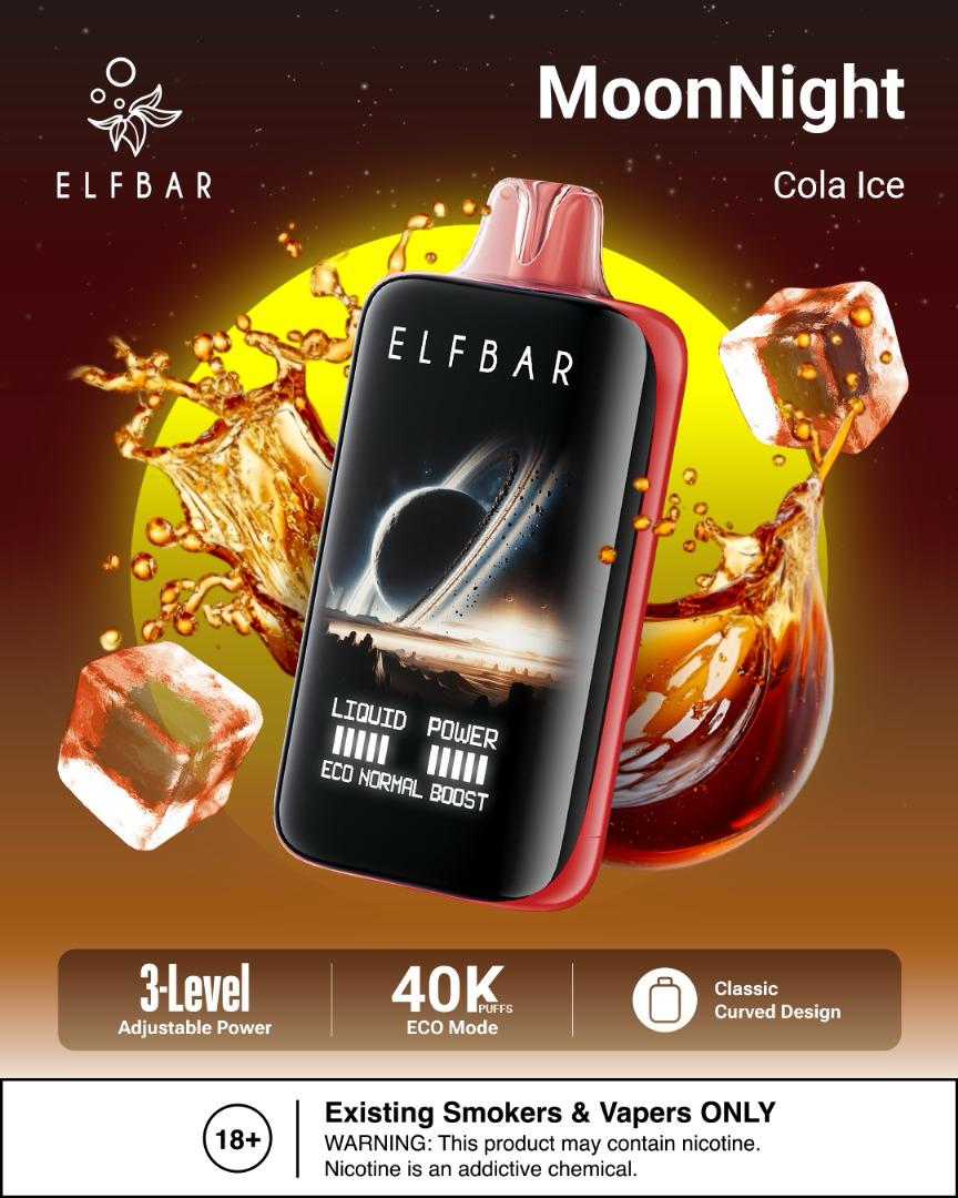 ELFBar MoonNight 40000 Puffs Disposable Vape Cola Ice Flavors