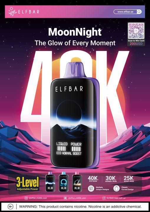 ELFBar MoonNight 40000 Puffs Disposable Vape Displayed
