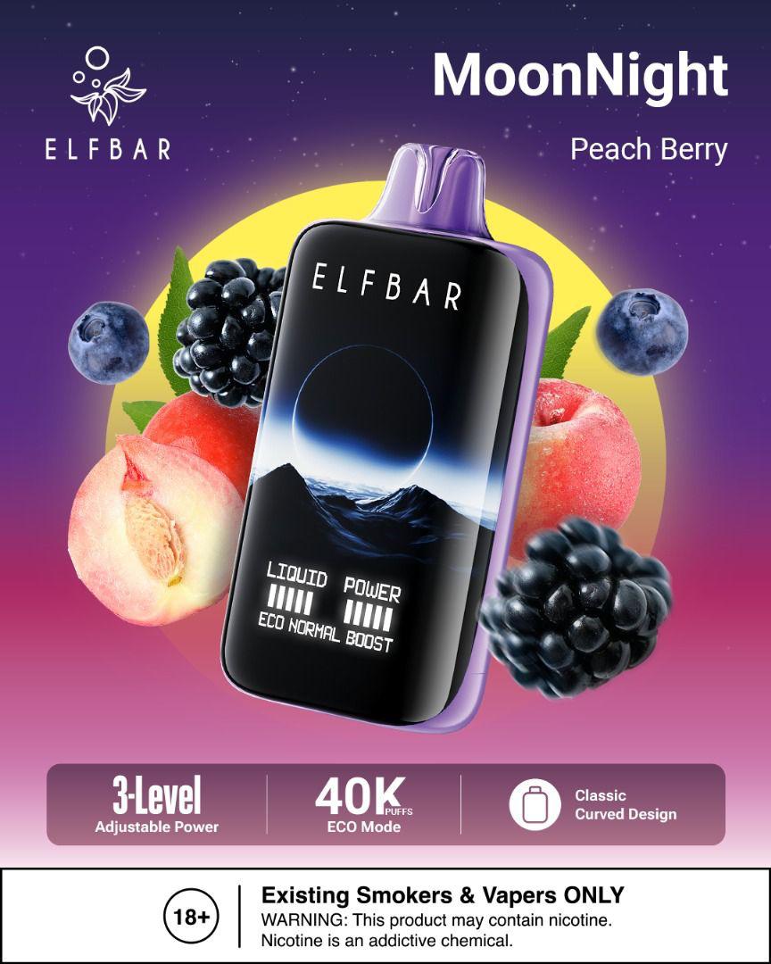 ELFBar MoonNight 40000 Puffs Disposable Vape Peach Berry Flavors