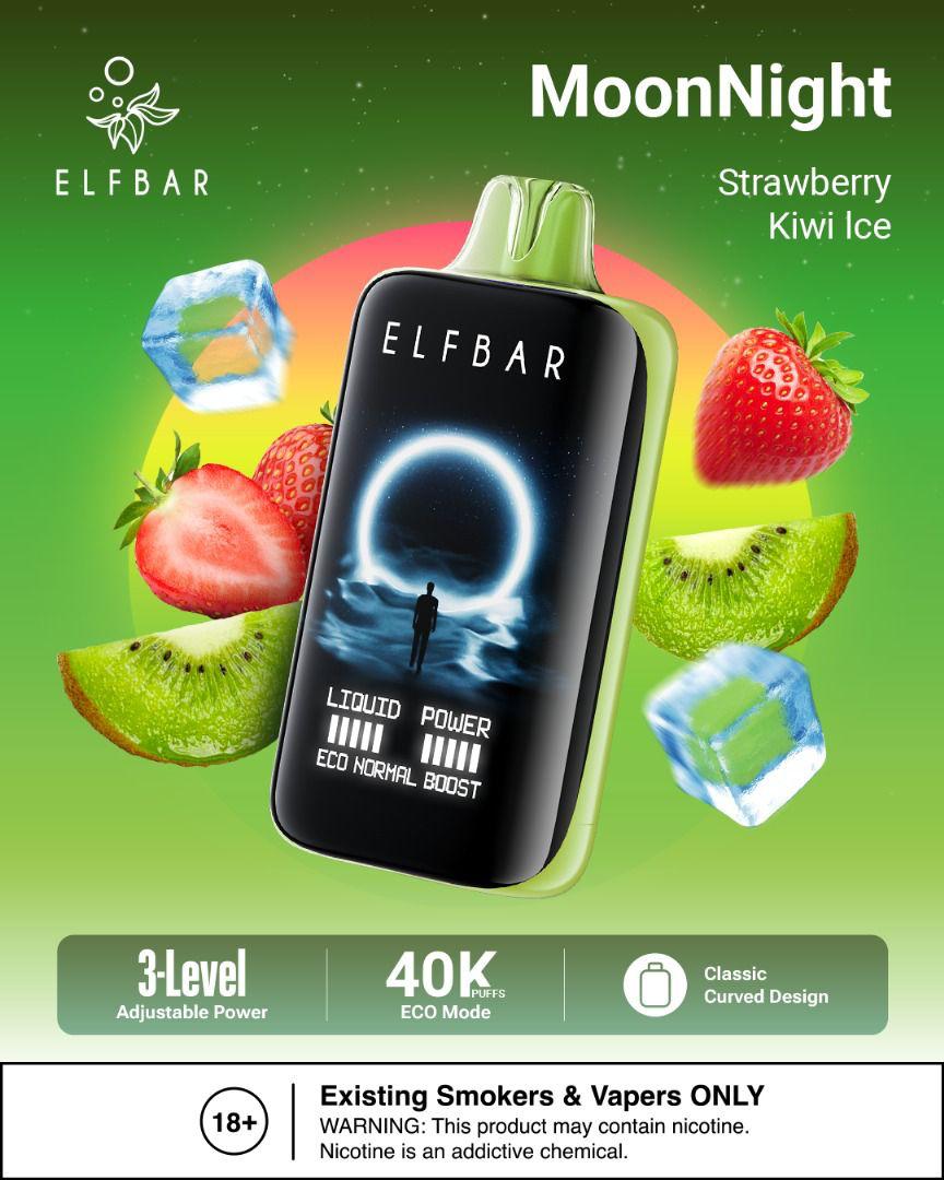 ELFBar MoonNight 40000 Puffs Disposable Vape Strawberry Kiwi Ice Flavor