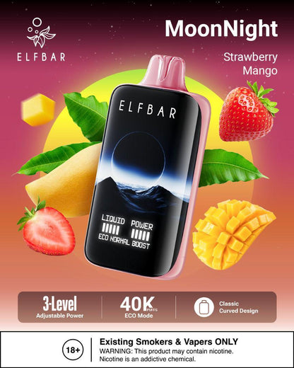 ELFBar MoonNight 40000 Puffs Disposable Vape Strawberry Mango Ice Flavor