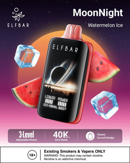 ELFBar MoonNight 40000 Puffs Disposable Vape Watermelon Ice Flavor