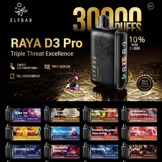 Elf Bar 30000 Puffs Raya D3 Pro Disposable Vape In UAE