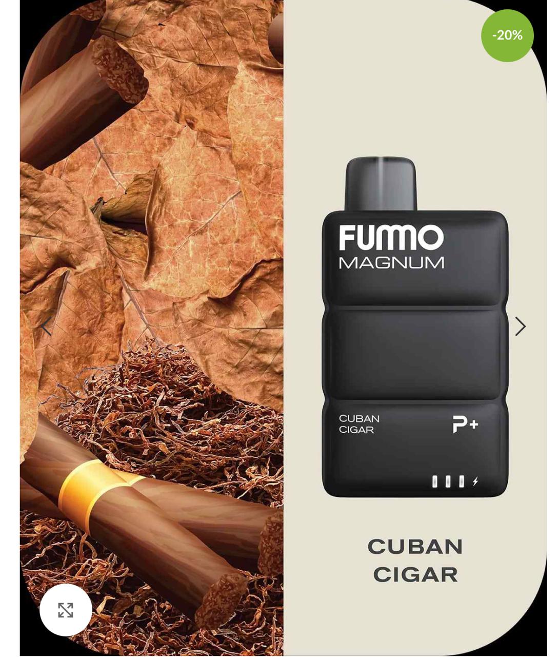 Fummo Magnum 8000 Puffs Disposable Vape 20mg Nicotine with Cuban Cigar Flavor