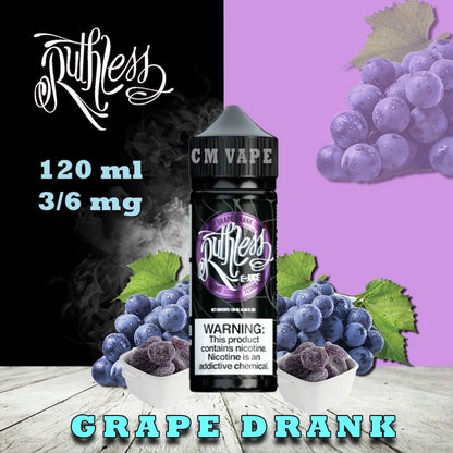 Ruthless 120 ml Freebase e‑Liquids 3 mg and 6 mg