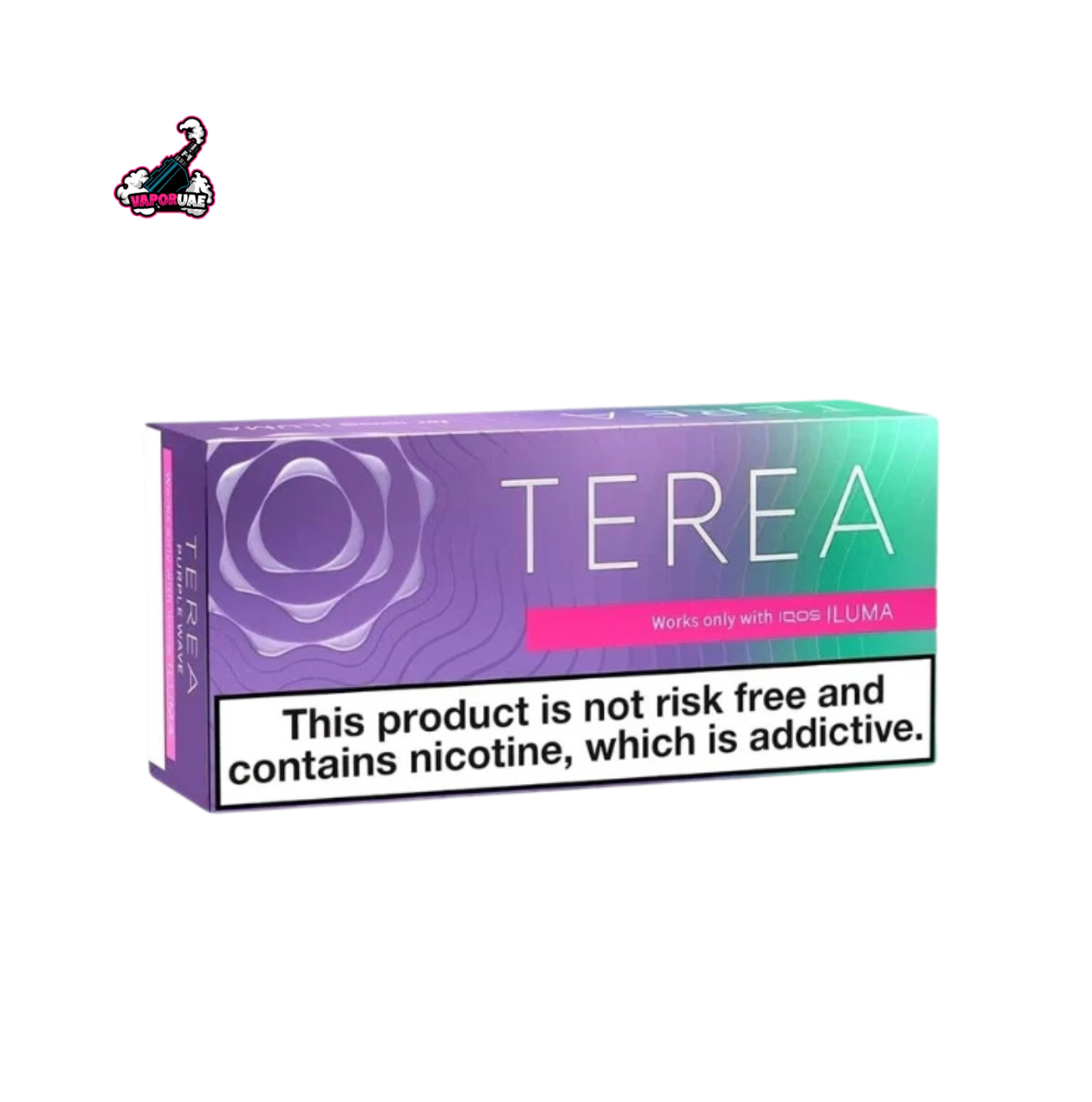 IQOS TEREA Switzerland Purple Wave flavor pack on a white background