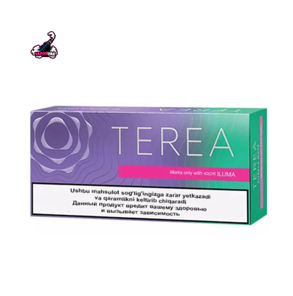 IQOS TEREA Uzbekistan Purple Wave flavor pack on a white background