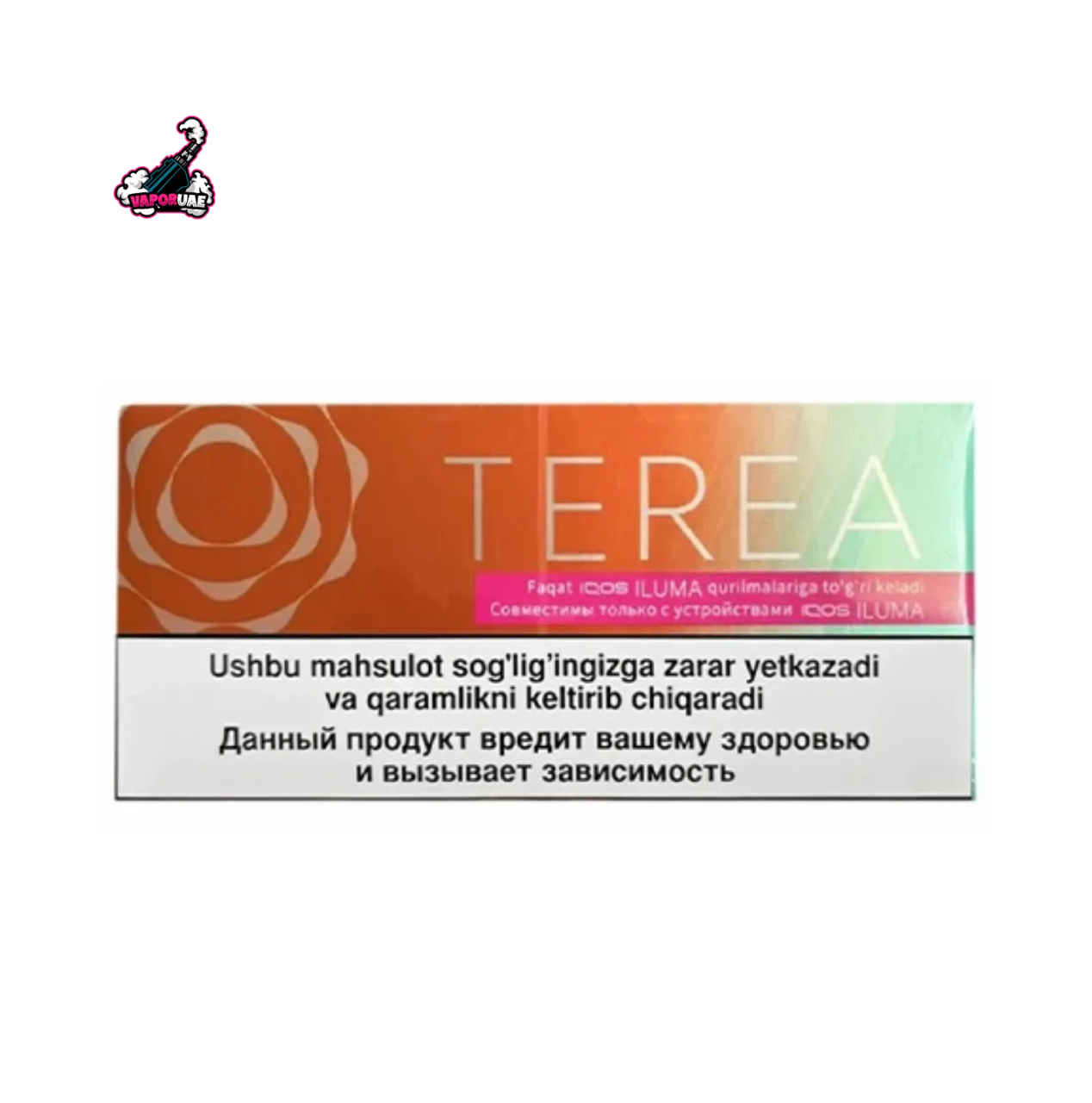 IQOS TEREA Uzbekistan Summer Wave flavor pack on a white background