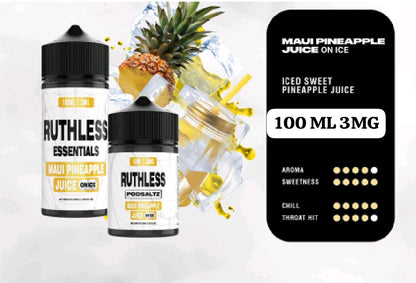 Ruthless 120 ml Freebase e‑Liquids 3 mg and 6 mg