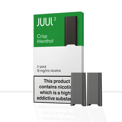 JUUL 2 Pods 18mg – 2 Pack Crisp Menthol flavor pod with pack