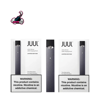 JUUL Device Kit | JUUL 1 Pod Compatible device & two pack on a white bg