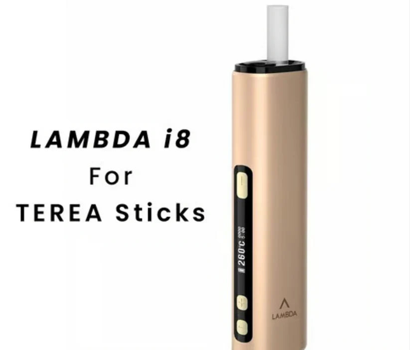 Lambda i8 HNB Device for TEREA Sticks Gold color on a white background