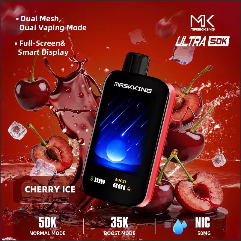 Maskking Ultra 50K Puffs Disposable Vape Cherry Ice Flavor Device