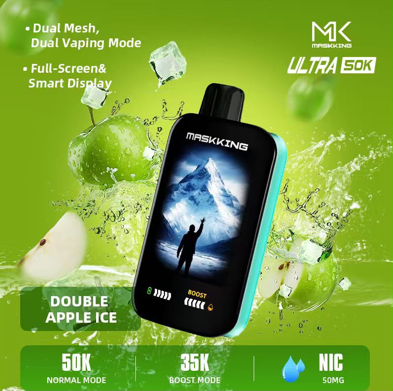Maskking Ultra 50K Puffs Disposable Vape Double Apple Ice Flavor Device