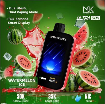 Maskking Ultra 50K Puffs Disposable Vape Watermelon Ice Flavor Device