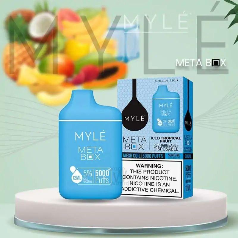 MYLE Meta Box 5000 Puffs Disposable Vape Iced Tropical Fruit Flavor