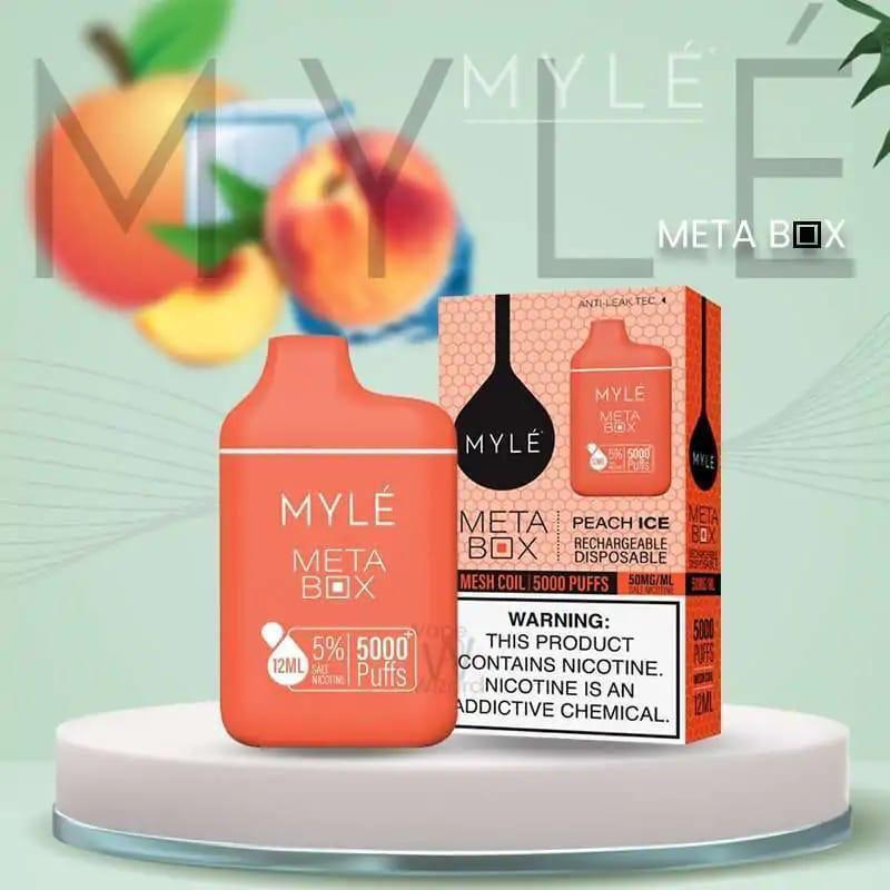 MYLE Meta Box 5000 Puffs Disposable Vape Peach Ice Flavor
