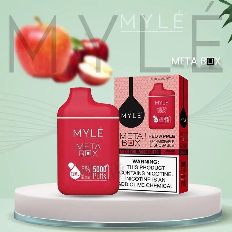 MYLE Meta Box 5000 Puffs Disposable Vape Red Apple Flavor