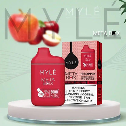 MYLE Meta Box 5000 Puffs Disposable Vape Red Apple Flavor
