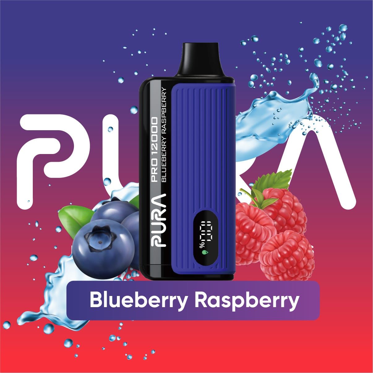 PURA Pro 12000 Puffs Disposable Vape device Blueberry Raspberry flavor