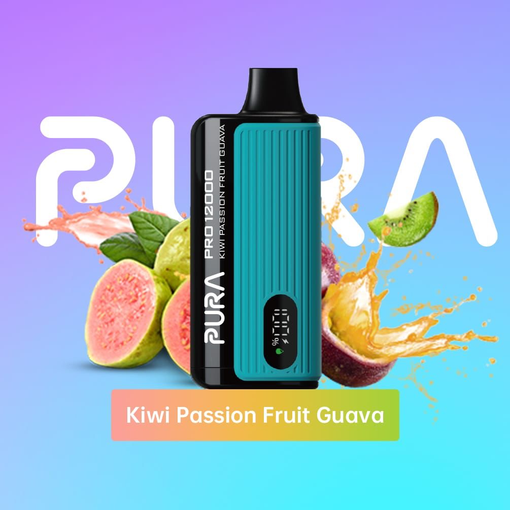 PURA Pro 12000 Puffs Disposable Vape device Kiwi Passion Fruit Guava flavor