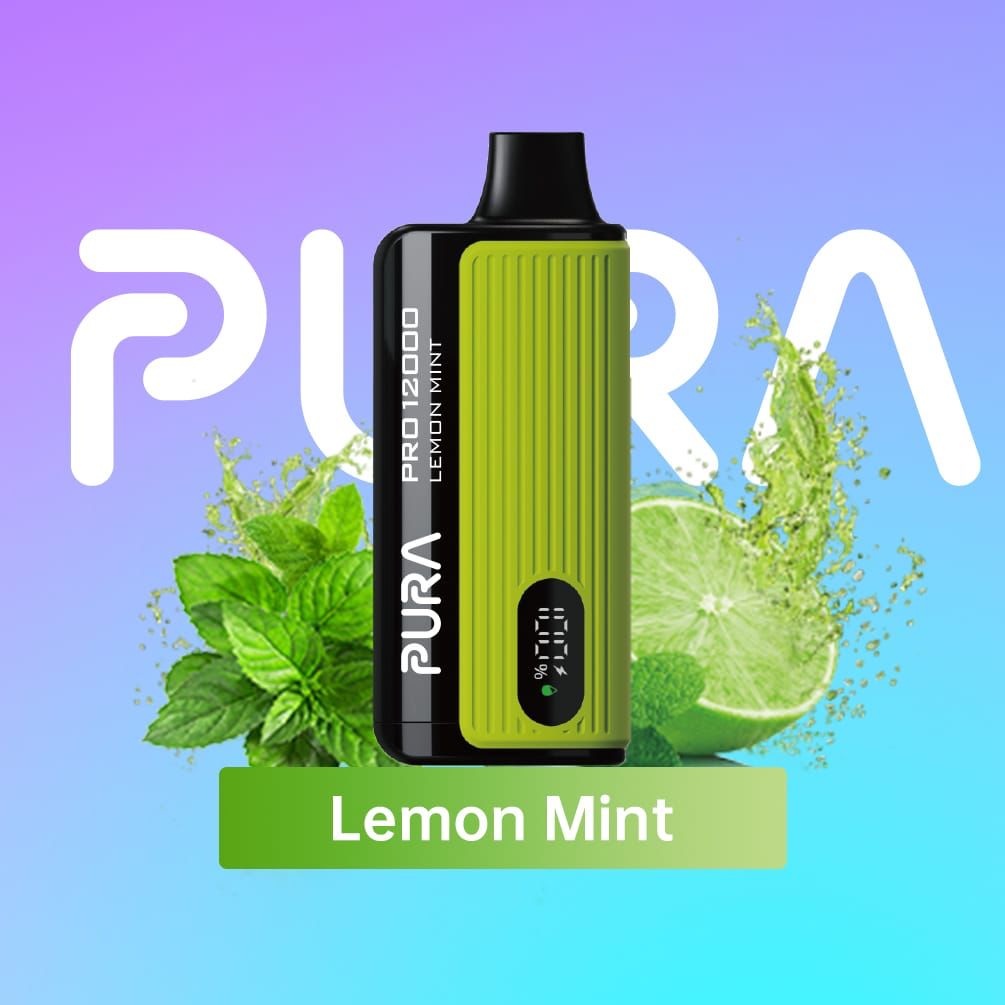 PURA Pro 12000 Puffs Disposable Vape device Lemon Mint flavor