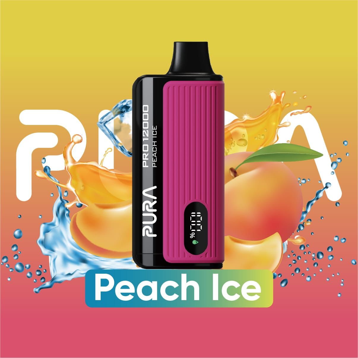 PURA Pro 12000 Puffs Disposable Vape device Peach Ice flavor