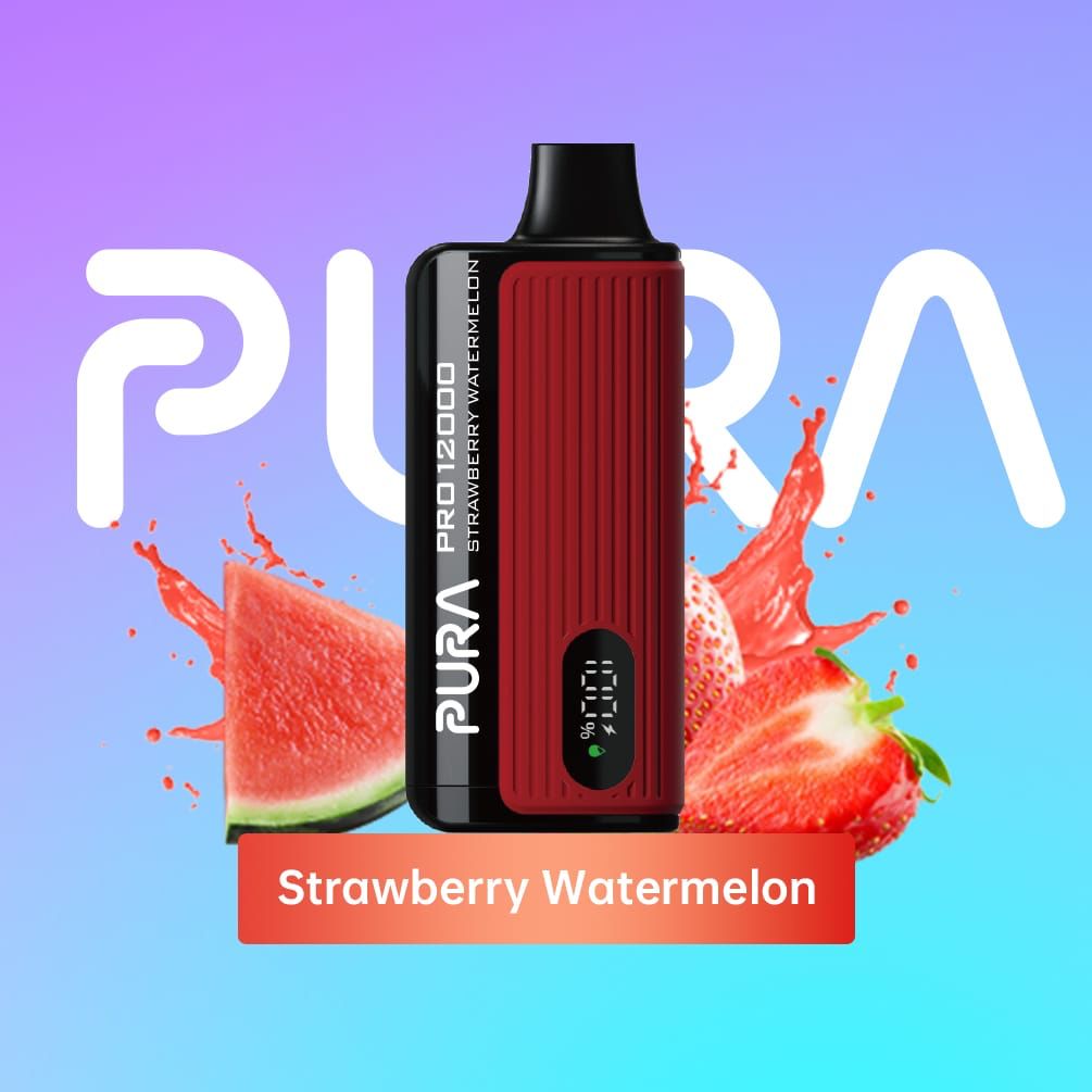 PURA Pro 12000 Puffs Disposable Vape device Strawberry Watermelon flavor
