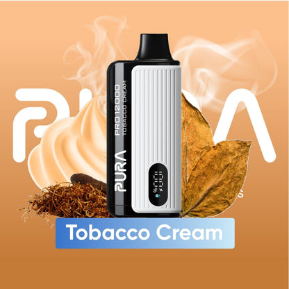 PURA Pro 12000 Puffs Disposable Vape device Tobacco Cream flavor