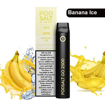 Pod Salt Go 2500 Puffs Disposable Vape Banana Ice Flavor