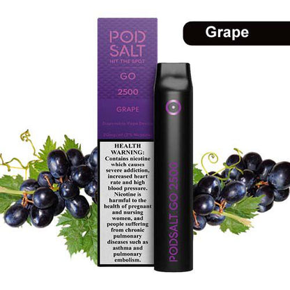 Pod Salt Go 2500 Puffs Disposable Vape Grape Flavor