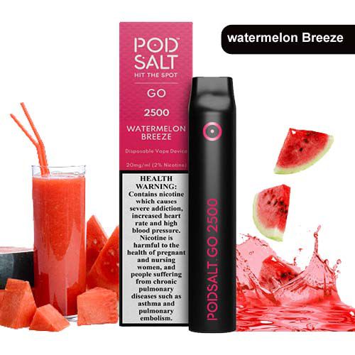 Pod Salt Go 2500 Puffs Disposable Vape Watermelon Breeze Flavor