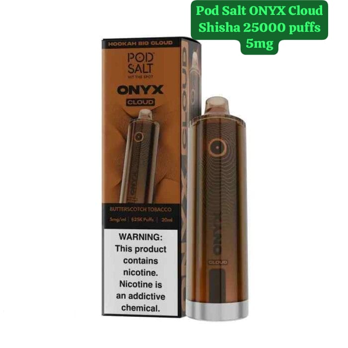 Pod Salt Onyx Cloud 25000 Puffs Disposable Vape Butterscotch Tobacco Flavor