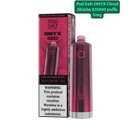 Pod Salt Onyx Cloud 25000 Puffs Disposable Vape Fresh Raspberry Mojito Flavor