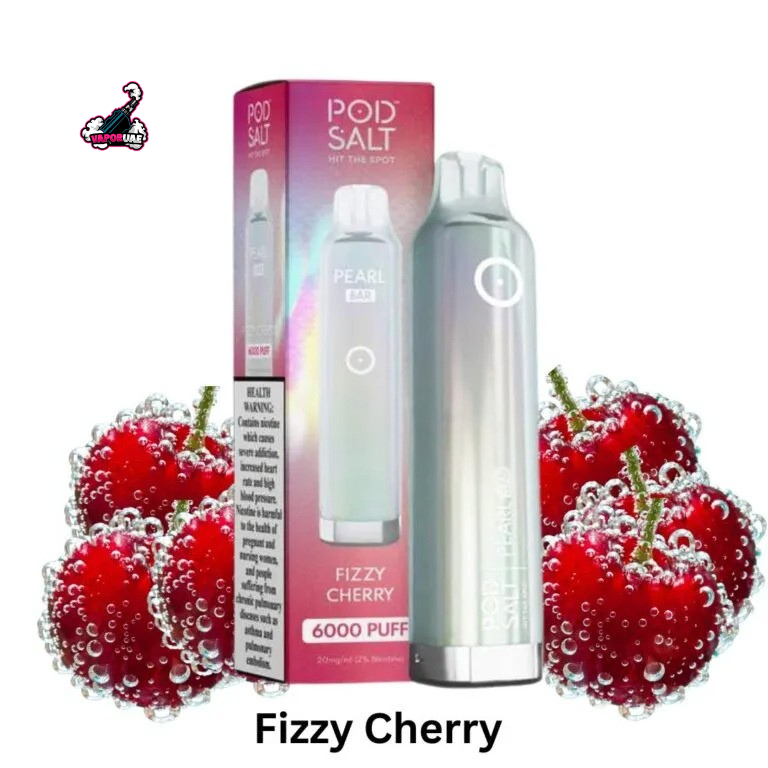 Pod Salt Pearl Bar 6000 Puffs Disposable Vape 20mg Nicotine in Fizzy Cherry flavors
