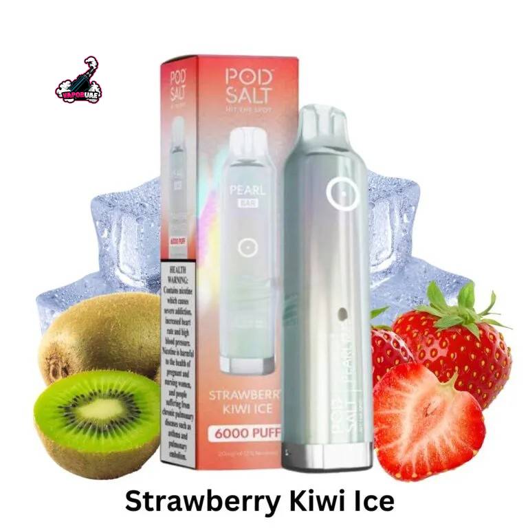 Pod Salt Pearl Bar 6000 Puffs Disposable Vape 20mg Nicotine in Strawberry Kiwi flavors