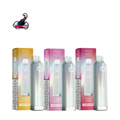 Pod Salt Pearl Bar 6000 Puffs Disposable Vape 20mg Nicotine in three different flavors